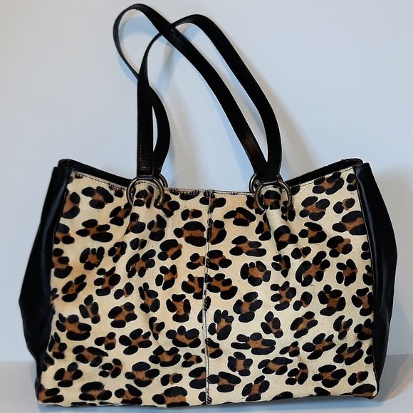 Maurizio Taiuti Handbags - *Maurizio Taiuti Leopard Calf Hair Leather Tote Italy